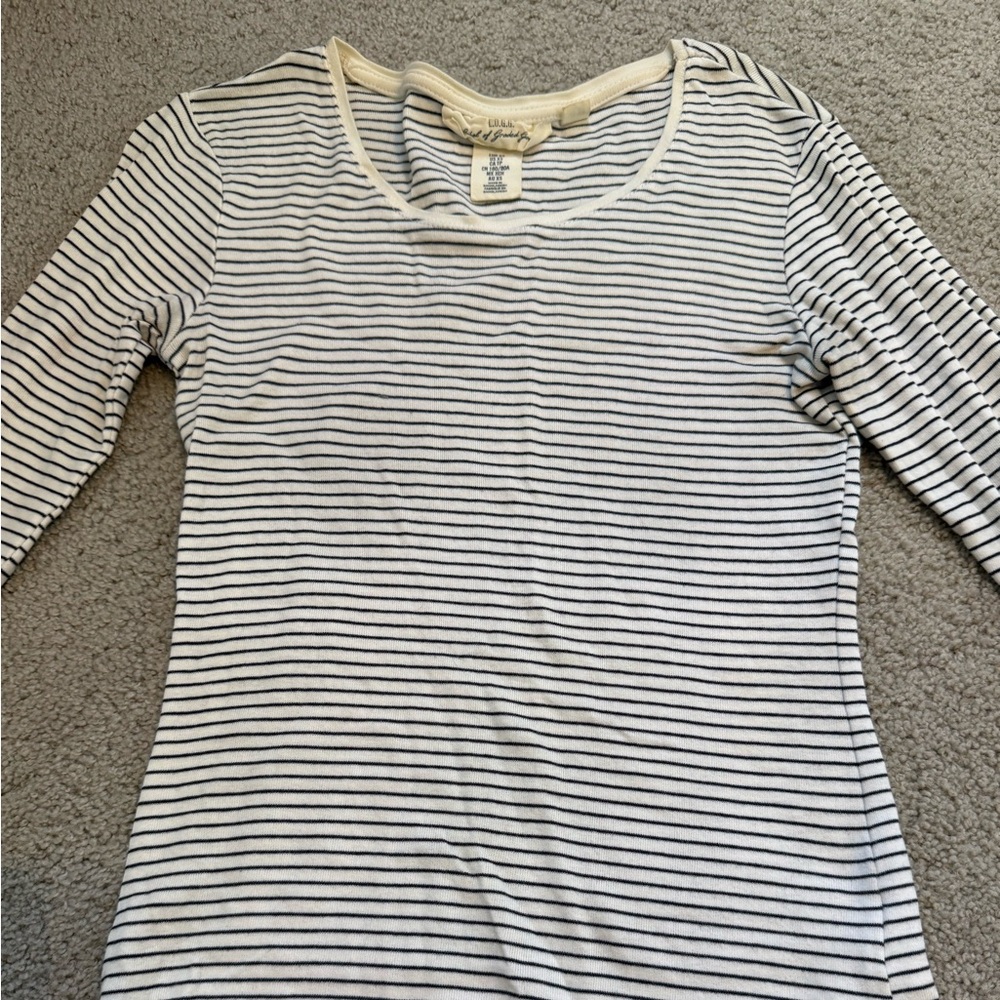 H&M Cream and Black Striped Top